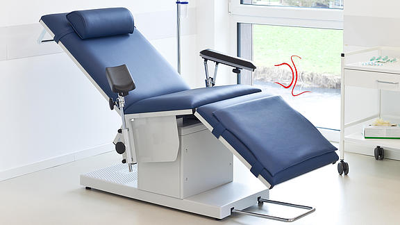 Table de transfusion avec rembourrage confortable bleu